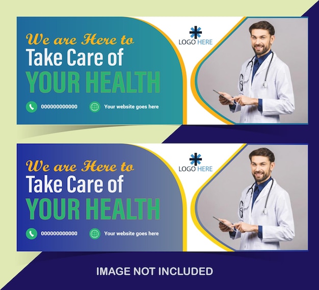 Vector medical healthcare dental care social media cover facebook cover web banner template