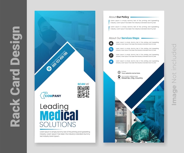 Medical healthcare dl flyer design o modello di volantino carta rack