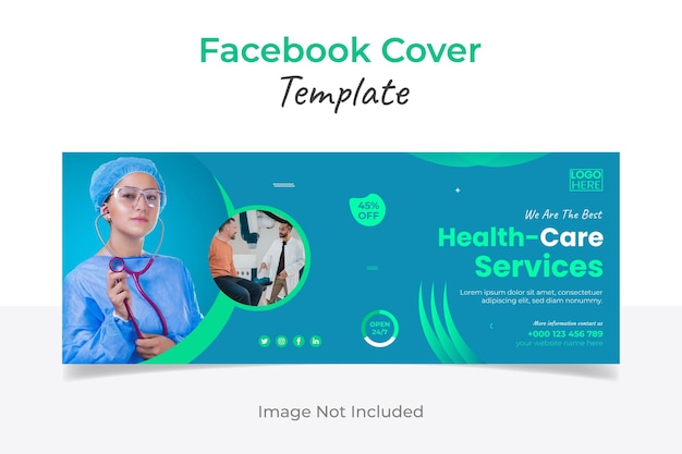 Медицинское здравоохранение дизайн обложки facebook и шаблон дизайна баннера в социальных сетях