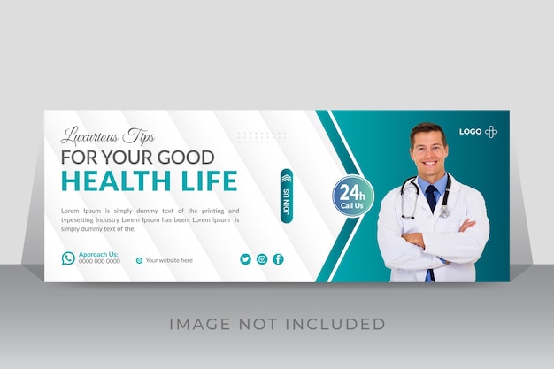 Medical healthcare Facebook cover design and web banner template