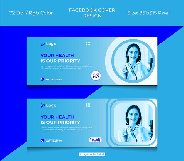 Medical and healthcare Facebook cover design