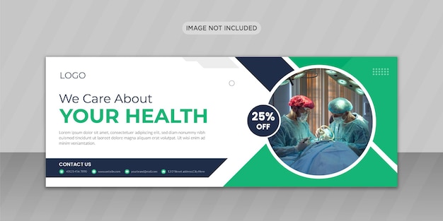 Vector medical healthcare facebook cover photo design or web banner design