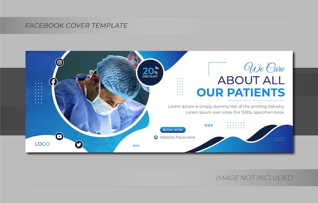 Medical healthcare facebook cover photo design or web banner template 2023