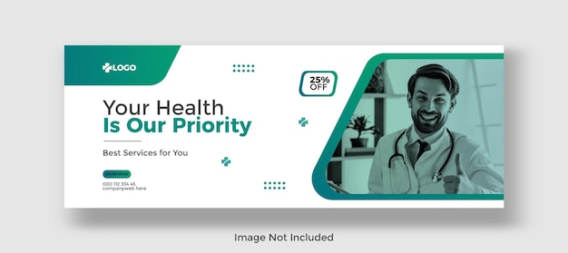 Medical healthcare facebook cover post and banner design template premium vector