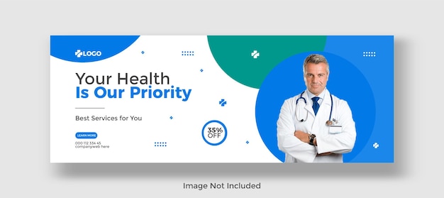 Medical Healthcare Facebook Cover Post and Banner Design Template