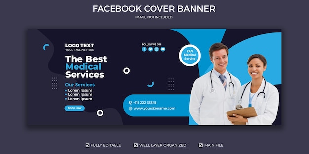 Medical and healthcare facebook cover template