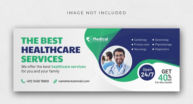 Medical healthcare facebook cover timeline design business promotion web banner template