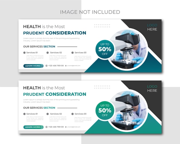 Medical healthcare facebook cover and web banner template and health cover banner design