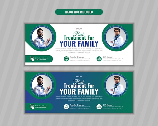 Medical healthcare Facebook cover and web banner template