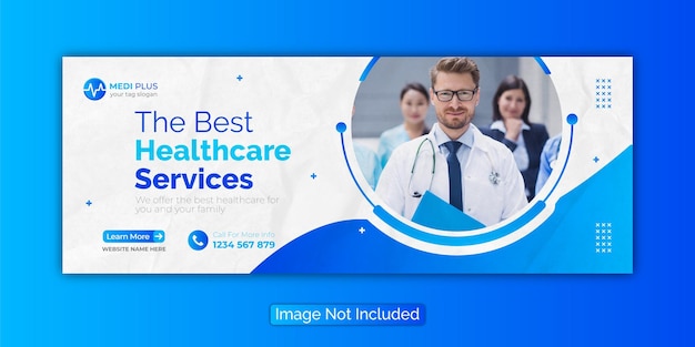 Medical healthcare facebook cover web banner template