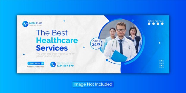 Medical healthcare facebook cover web banner template