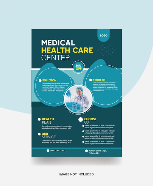 Vector medical healthcare flyer brochure corporate banner cover flyer poster design template