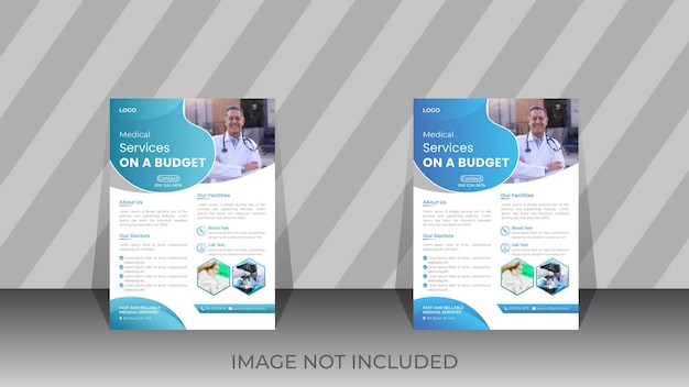 Vector medical and healthcare flyer design for medical services