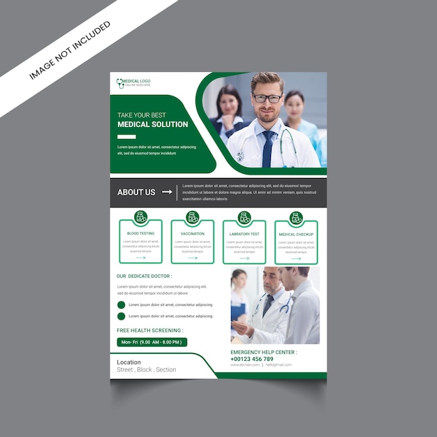 Medical healthcare flyer design template