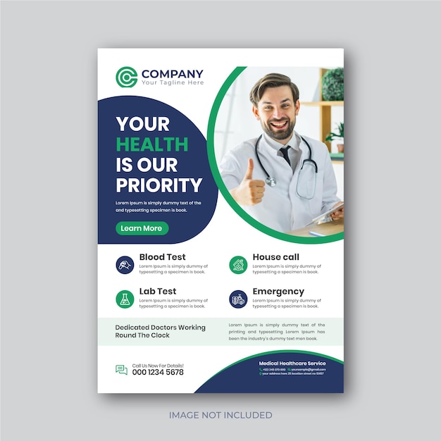 Medical and healthcare flyer design template