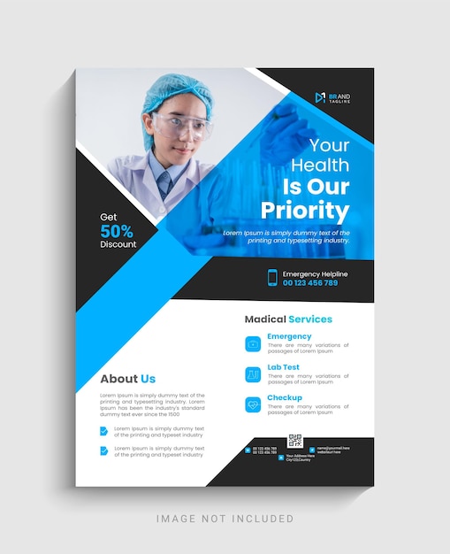 Medical healthcare flyer design template