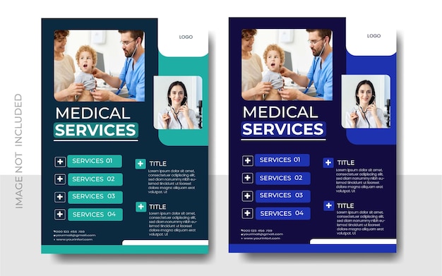 medical and healthcare flyer and poster template design