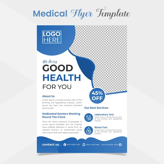 Medical healthcare flyer and poster template design
