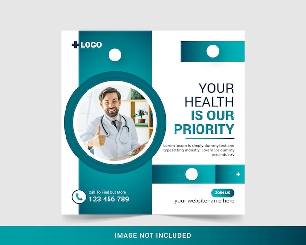 Medical healthcare flyer social media post and web banner premium vector premium vector