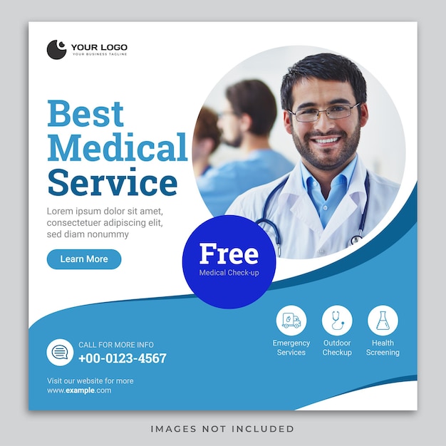 Medical healthcare flyer social media post amp web banner