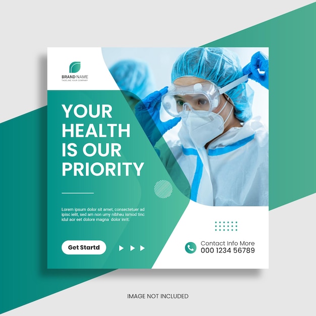 Vector medical healthcare flyer social media post amp web banner