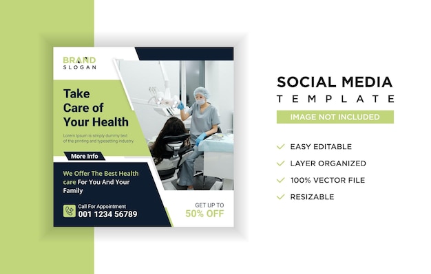 Medical healthcare flyer and social media post