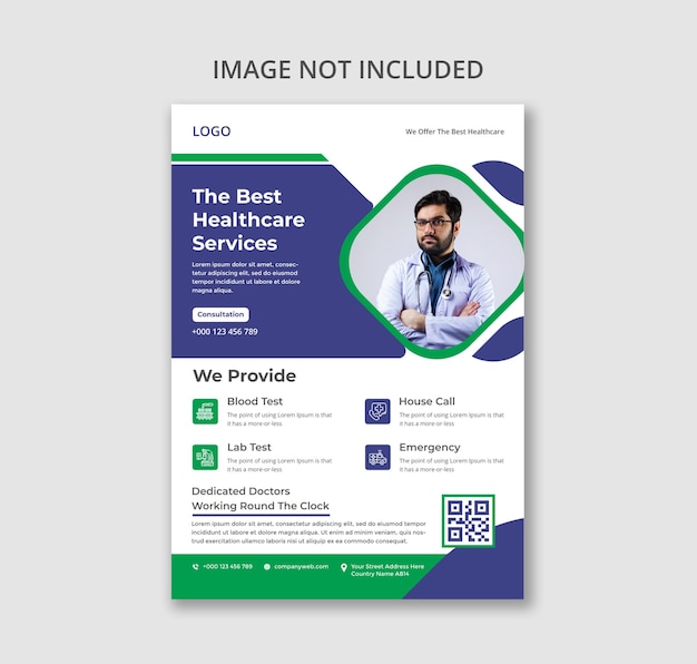 Medical healthcare flyer template design