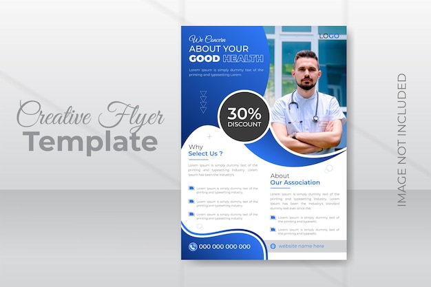 Vector medical healthcare flyer template for print