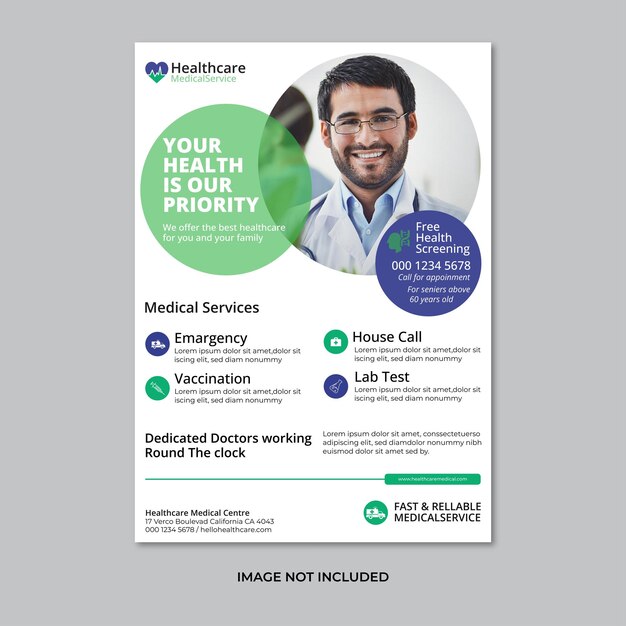 Vector medical healthcare flyer template