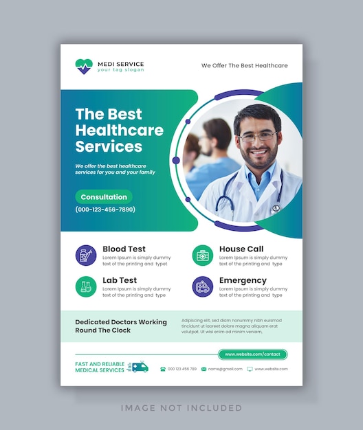 Vector medical healthcare flyer template