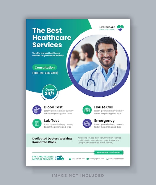 Medical healthcare flyer template