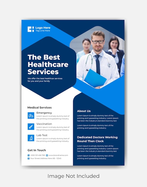 Vector medical healthcare flyer template