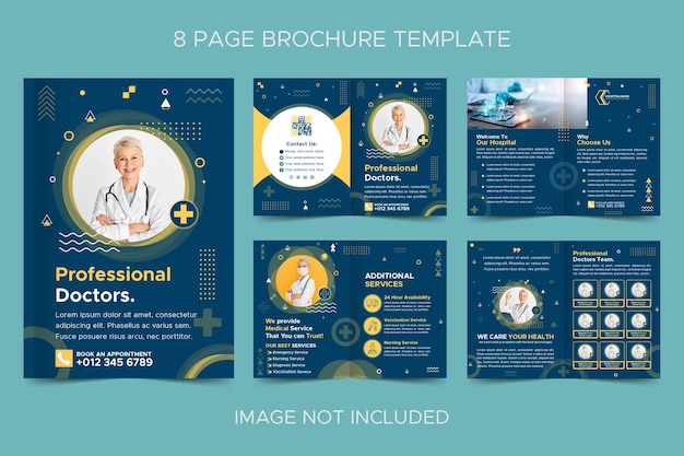Medical healthcare geometric multipage brochure template