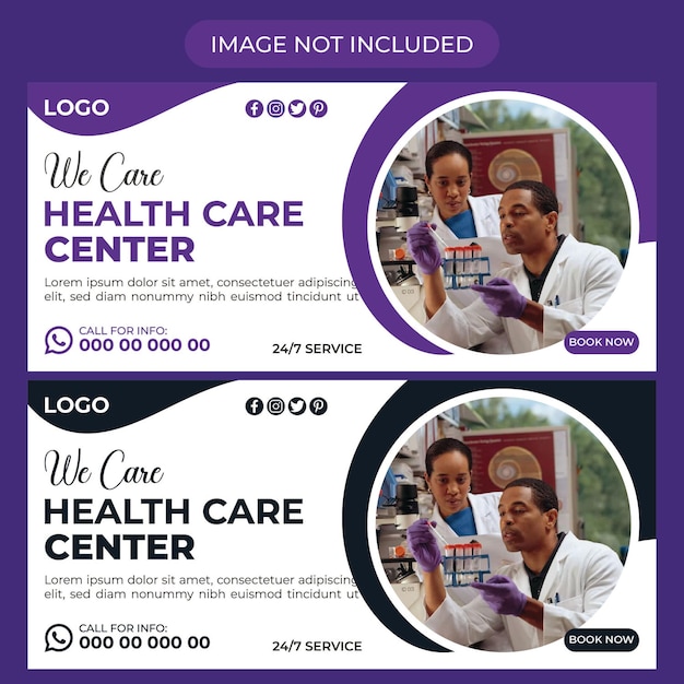 medical healthcare hospital billboard banner design template