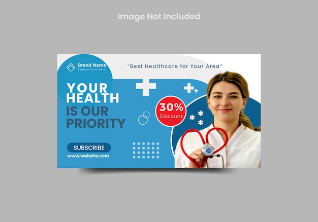 Medical healthcare hospital youtube thumbnail and web banner