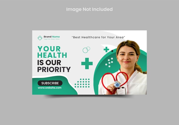 Medical healthcare hospital youtube thumbnail and web banner