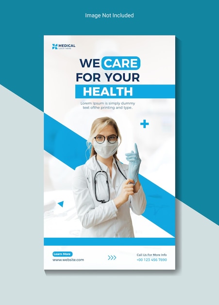 Vector medical healthcare instagram and facebook story design template