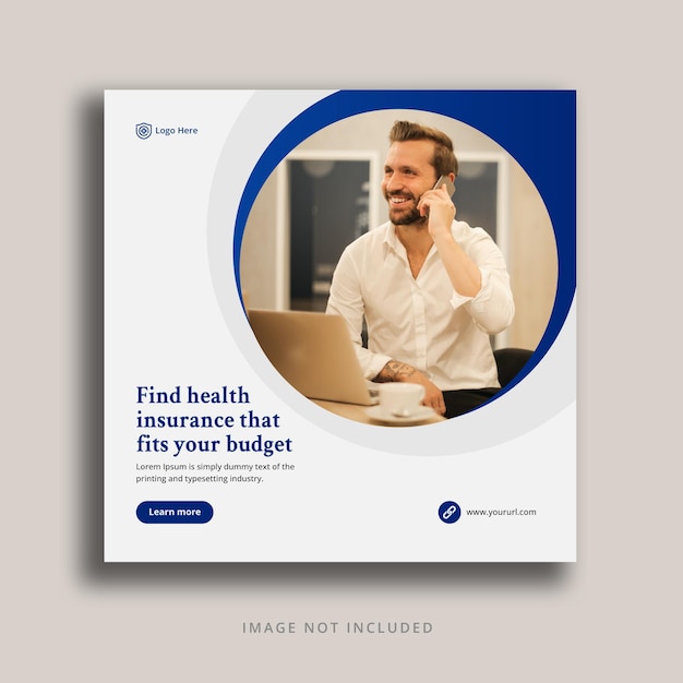 Vector medical healthcare insurance social media template