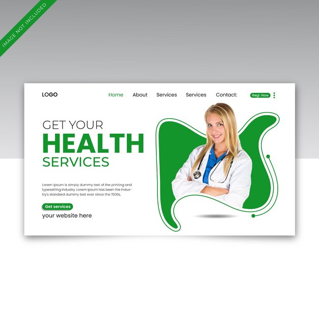 Medical healthcare landing page banner template