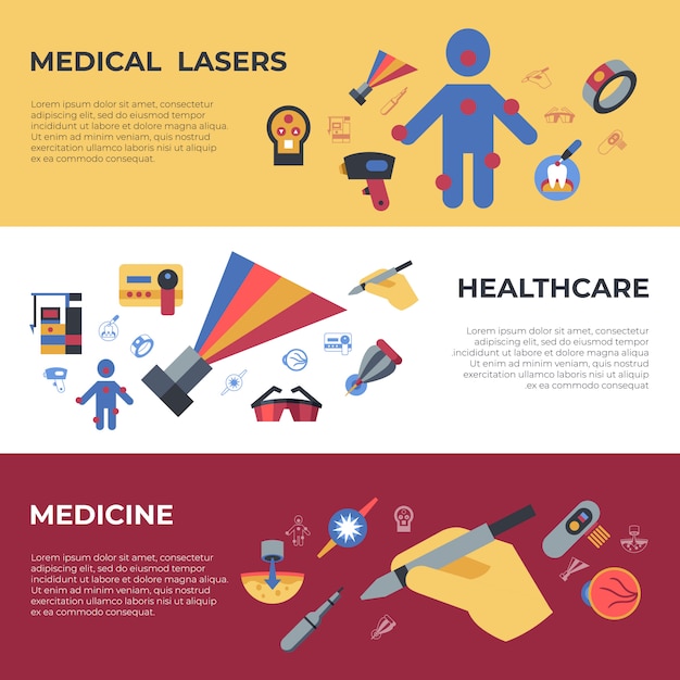 Medical healthcare lasers icons