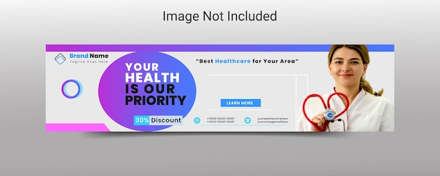 Медицинское здравоохранение баннер linkedin и баннер в социальных сетях или дизайн обложки