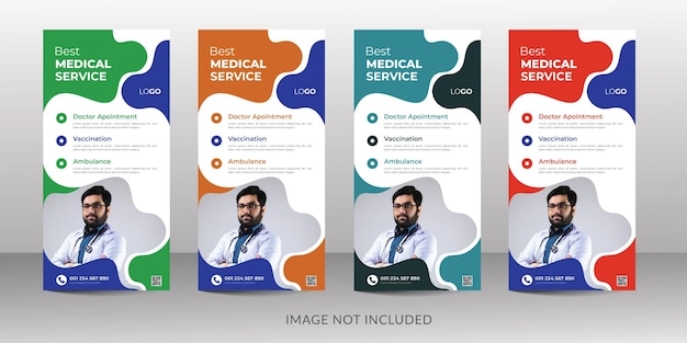 medical healthcare modern rack card or dl flyer design template