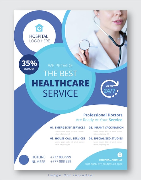 Medical healthcare multipurpose flyer design or brochure cover template