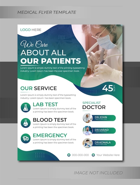 Vector medical healthcare multipurpose flyer design or brochure cover template