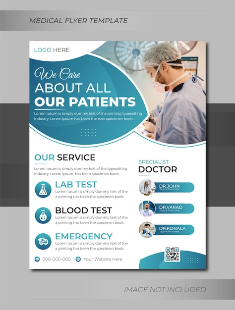 Vector medical healthcare multipurpose flyer design or brochure cover template