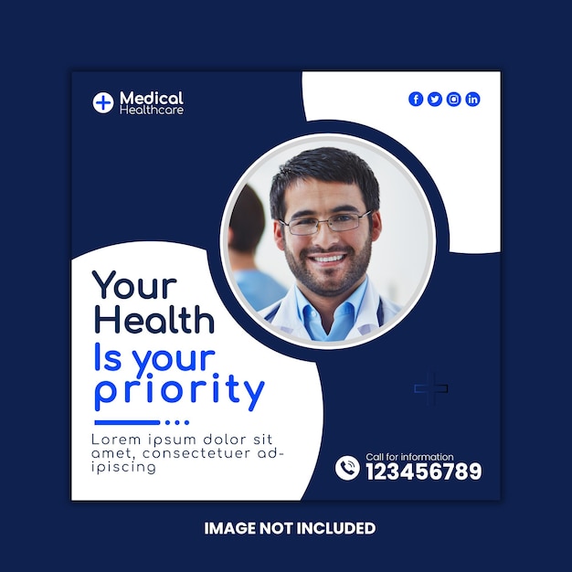 Vector medical healthcare post design