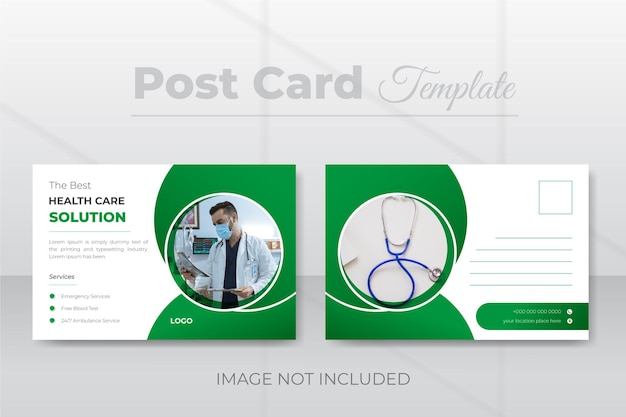 Medical healthcare postcard design