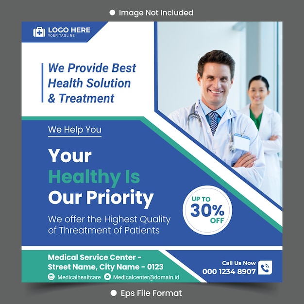 medical healthcare poster design template premium vector