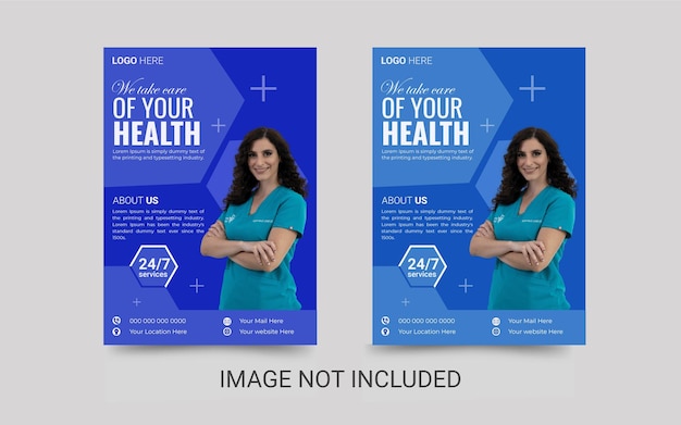 Medical or healthcare poster and flyer design template