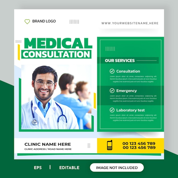 Medical and Healthcare promotion Social Media Post or square flyer